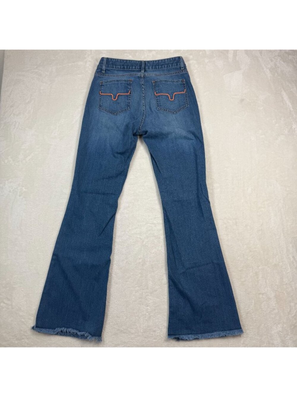Kimes Ranch Lola Raw Hem Flared Jeans Womens 6/32 Bootcut Stretch Cowgirl Wester